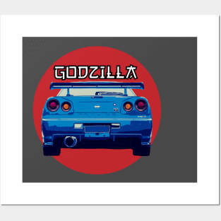 Nissan Skyline GTR R 34 - Godzilla Posters and Art